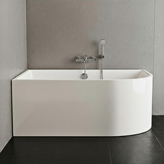 [BBFS187L] Contemporary Corner Freestanding Bath, Left or Right Hand J Shaped Bath - Choice of Size - Silo