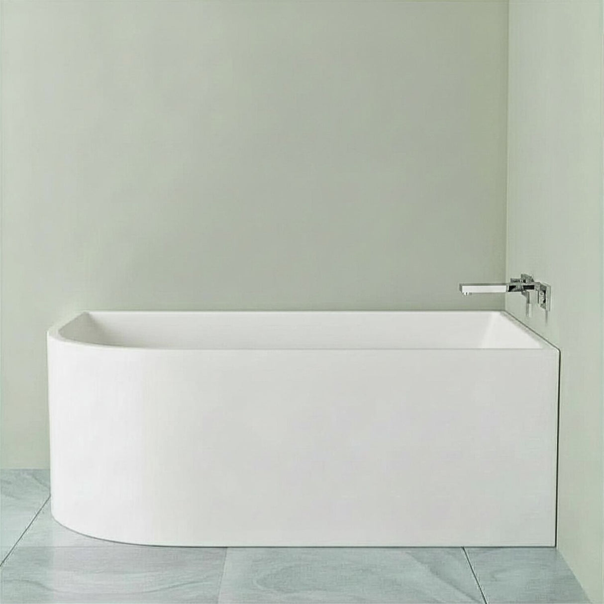[BBFS187R] Contemporary Corner Freestanding Bath, Left or Right Hand J Shaped Bath - Choice of Size - Silo