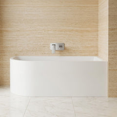 [BBFS188R] Contemporary Corner Freestanding Bath, Left or Right Hand J Shaped Bath - Choice of Size - Silo