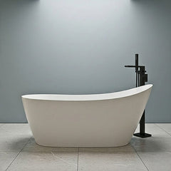[BBFSB204-A] Modern Slipper Freestanding Bath, Single Ended Raised Back, Luxury Soaking Bath - 1660 x 725mm - Silo