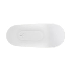 [BBFSB204MW] Modern Bathroom Slipper Bath, 1660 x 642 x 740mm, Matt White - Cutout