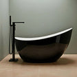 [BBFSB309BLK-A] Modern Freestanding Slipper Bath, Double Ended, 1750 x 730mm - Black Finish - Silo