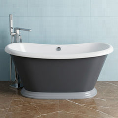 [BBFSB310HG] Traditional Freestanding Boat Bath, Double Ended, 1770mm - Choice of Colour - Silo