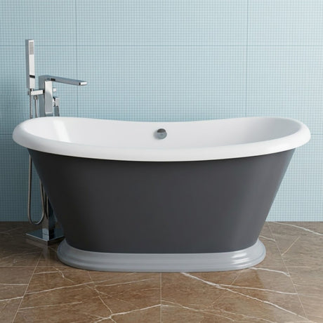 [BBFSB310HG] Traditional Freestanding Boat Bath, Double Ended, 1770mm - Choice of Colour - Silo
