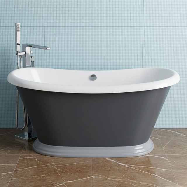 [BBFSB310HG] Traditional Freestanding Boat Bath, Double Ended, 1770mm - Choice of Colour - Silo