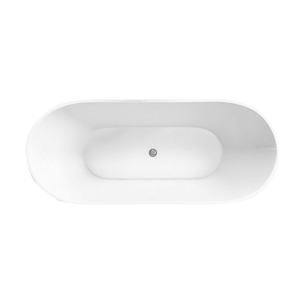 [BBFSB400] Modern Fluted Freestanding Bath, 1600 x 580 x 780mm, White - Cutout