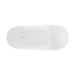 [BBFSB405] Modern Fluted Freestanding Bath, 1700 x 530 x 820mm, White - Cutout