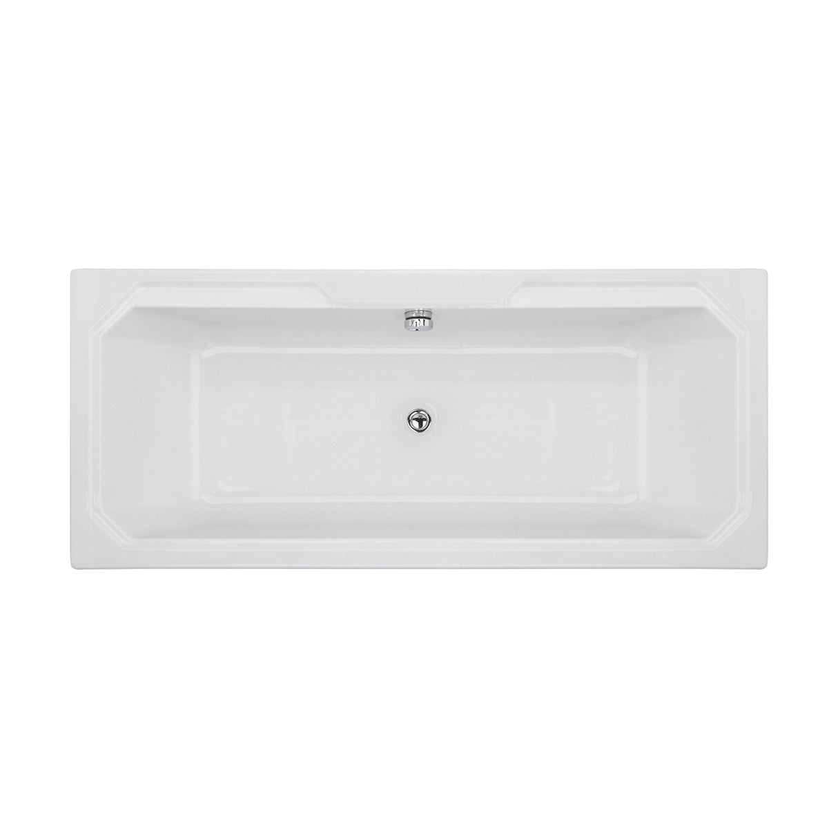 [BBHA114] Balterley Harrington Traditional Straight Double Ended Shower Bath Tub, 1800mm x 800mm - White - Cutout