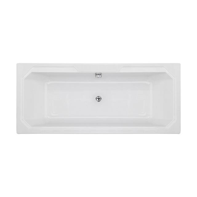 [BBHA114] Balterley Harrington Traditional Straight Double Ended Shower Bath Tub, 1800mm x 800mm - White - Cutout