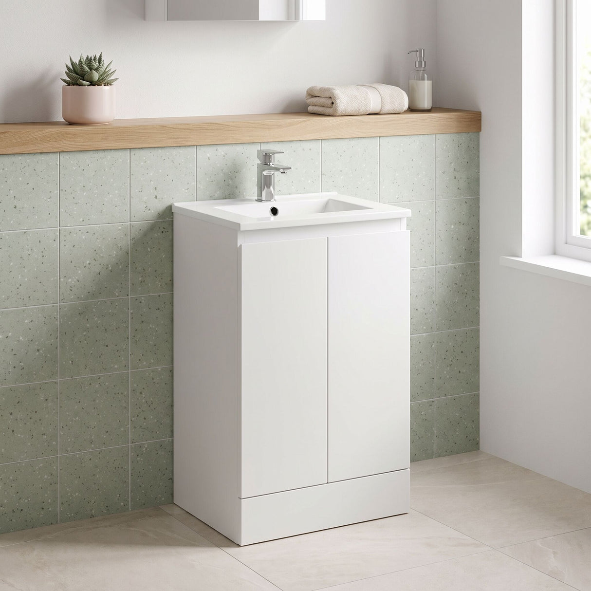 [BBHFT500] Contemporary Vanity Basin Unit, Choice of Size and Colour - Lifestyle 2