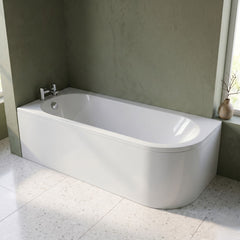 [BBKI005L] Kingsley Left Hand Back to Wall Corner J Shaped Bath Tub and Panel - 1700mm - Balterley - Lifestyle 2