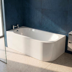 [BBKI005L] Kingsley Left Hand Back to Wall Corner J Shaped Bath Tub and Panel - 1700mm - Balterley - Lifestyle 3