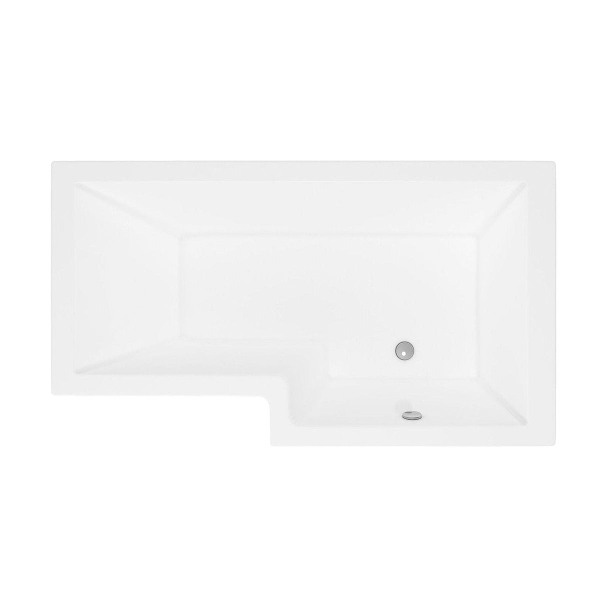 [BBL17PR] Contemporary L Shaped Shower Bath Right Hand, 1700 x 850 x 405mm - Cutout