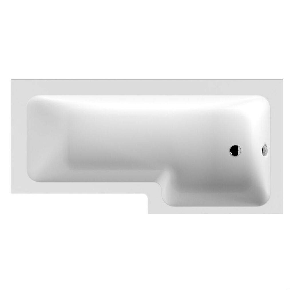 [BBL17R] L Shape Shower Bath, Right Hand - 1700mm - Cutout