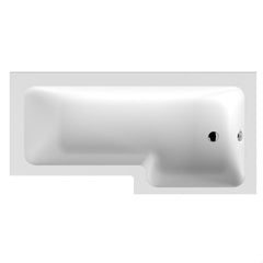 [BBL17R] L Shape Shower Bath, Right Hand - 1700mm - Cutout