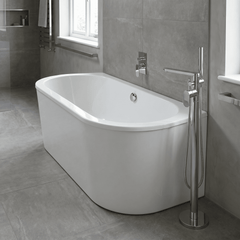 [BBLI003] 1700 x 750 Curved Back To Wall Bath & Panel - Lifestyle 2
