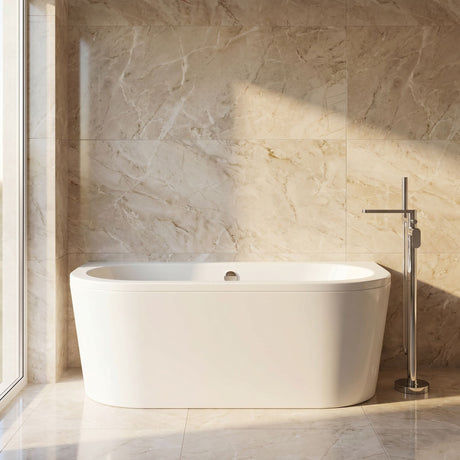 [BBLI003] 1700 x 750 Curved Back To Wall Bath & Panel - Silo