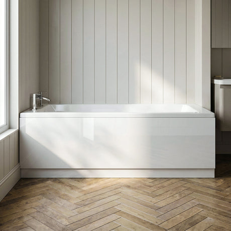 [BBPA101] Gloss White MDF Bath Front Panel with Plinth - Choice of Size - Silo