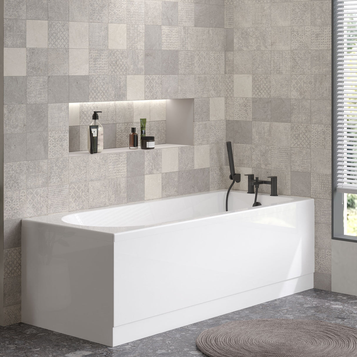 [BBPA103] Gloss White MDF Bath Front Panel with Plinth - Choice of Size - Lifestyle 2