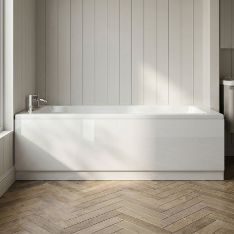 [BBPA105W] 1700mm Waterproof Straight Shower Bath Front Panel - Gloss White - Silo