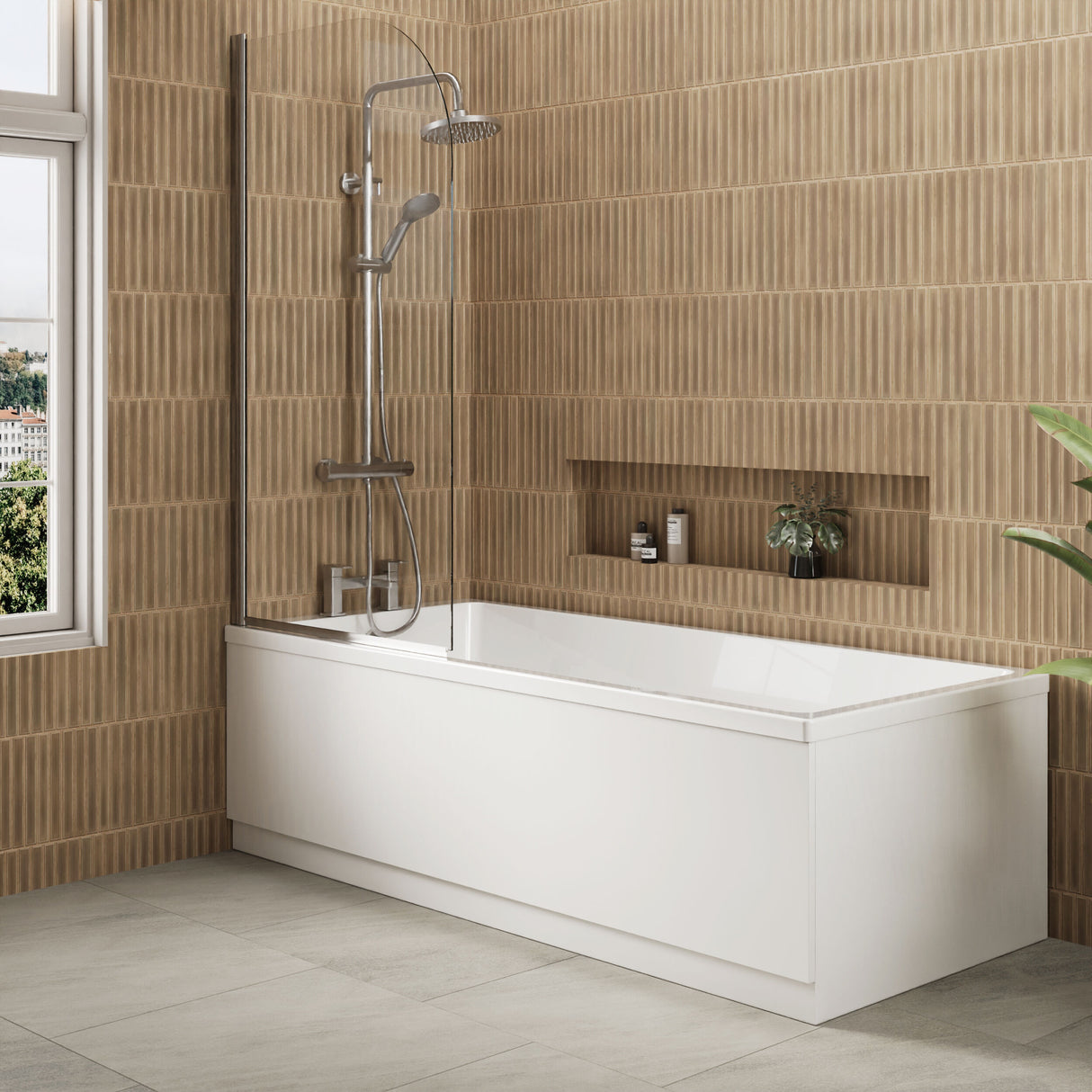[BBPA107] Gloss White MDF Bath Front Panel with Plinth - Choice of Size - Lifestyle 2
