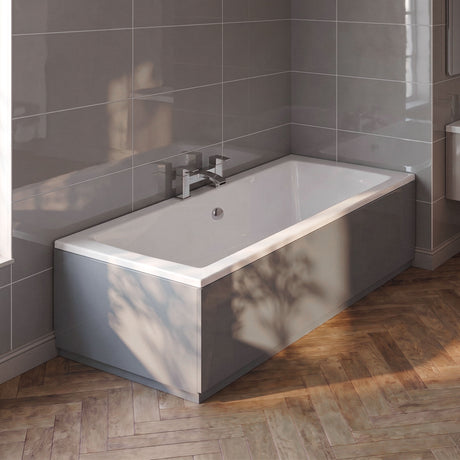 [BBPA1312] 750mm Bath MDF End Panel & Plinth - Gloss Cloud Grey - Silo