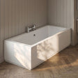 [BBPA131] Square L-Shaped Shower Bath Panel - Gloss White - Silo