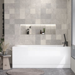 [BBPA138] 1500mm White Acrylic Front Bath Panel for Modern Bathroom Suites - Lifestyle 1