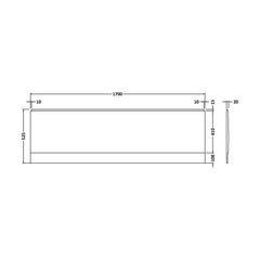 [BBPA140] 1700mm Straight Bath Acrylic Front Panel - Technical Drawing