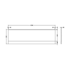 [BBPA140] Contemporary Straight Bath Acrylic Front Panel - Choice of Size - Technical Drawing