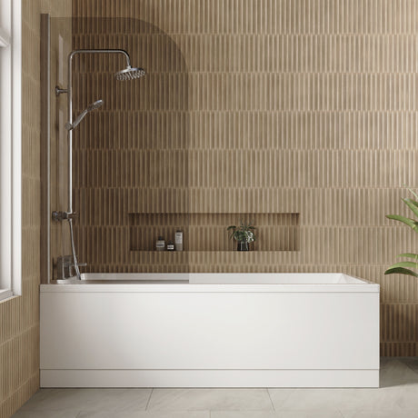 [BBPA141] 1800mm White Acrylic Front Bath Panel for Straight Bath Installations - Lifestyle 1