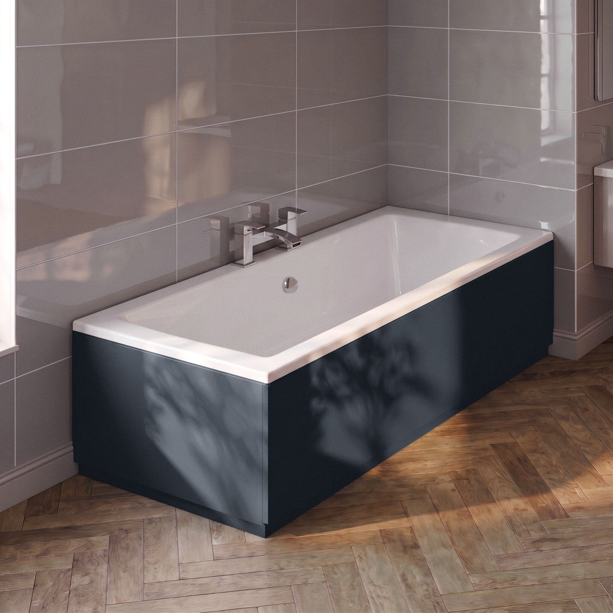 [BBPA1431] Contemporary 700mm Square Bath End Panel - Choice of Colour - Silo