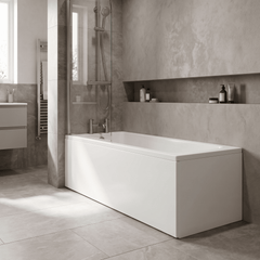 [BBPA144] 800mm White Acrylic End Bath Panel for Modern Straight Baths - Lifestyle 3