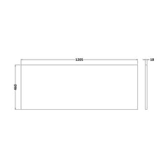 [BBPA1707] 1800mm Straight Bath MFC Front Panel & Plinth - -Matt Electric Blue - Technical Drawing