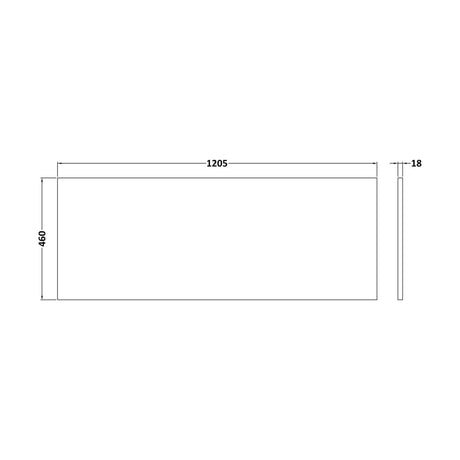 [BBPA1707] 1800mm Straight Bath MFC Front Panel & Plinth - -Matt Electric Blue - Technical Drawing