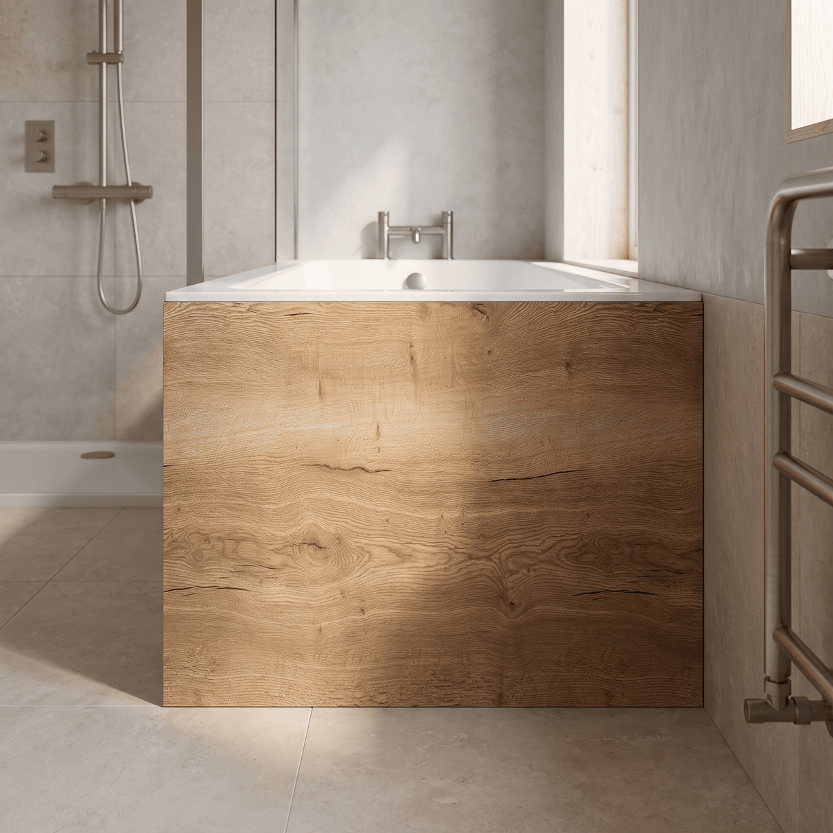 [BBPA1831] Contemporary 700mm Square Bath End Panel - Choice of Colour - Lifestyle 1