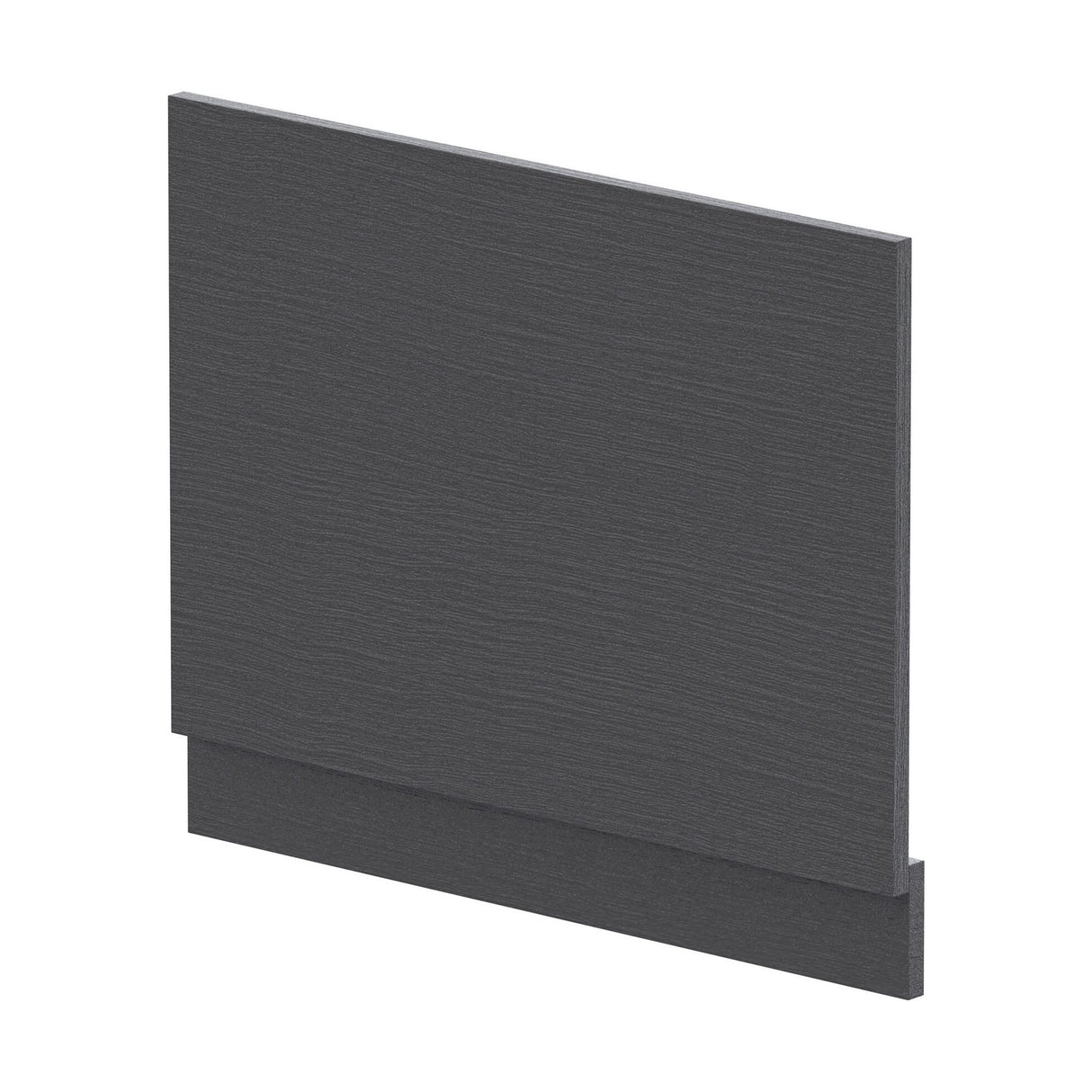 [BBPA2211] 700mm Edge/Power Straight End Bath Panel & Plinth - Textured Woodgrain Graphite Grey - Cutout