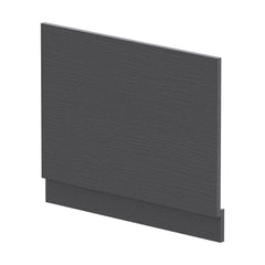 [BBPA2211] 700mm Edge/Power Straight End Bath Panel & Plinth - Textured Woodgrain Graphite Grey - Cutout