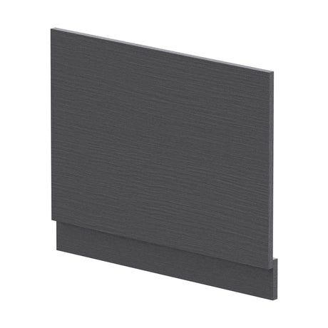 [BBPA2211] 700mm Edge/Power Straight End Bath Panel & Plinth - Textured Woodgrain Graphite Grey - Cutout