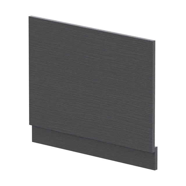 [BBPA2211] 700mm Edge/Power Straight End Bath Panel & Plinth - Textured Woodgrain Graphite Grey - Cutout