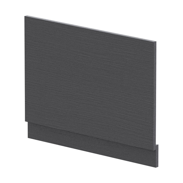 [BBPA2212] 750mm Edge/Power Straight End Bath Panel & Plinth - Textured Woodgrain Graphite Grey - Cutout