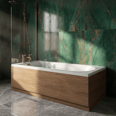 [BBPA2705] 1700mm Straight Bath Front Panel and Plinth - Antique Oak - Lifestyle 3