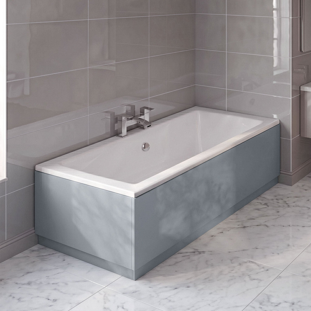 [BBPA271] Straight Bath End Panel with Plinth - Choice of Size and Colour - Silo