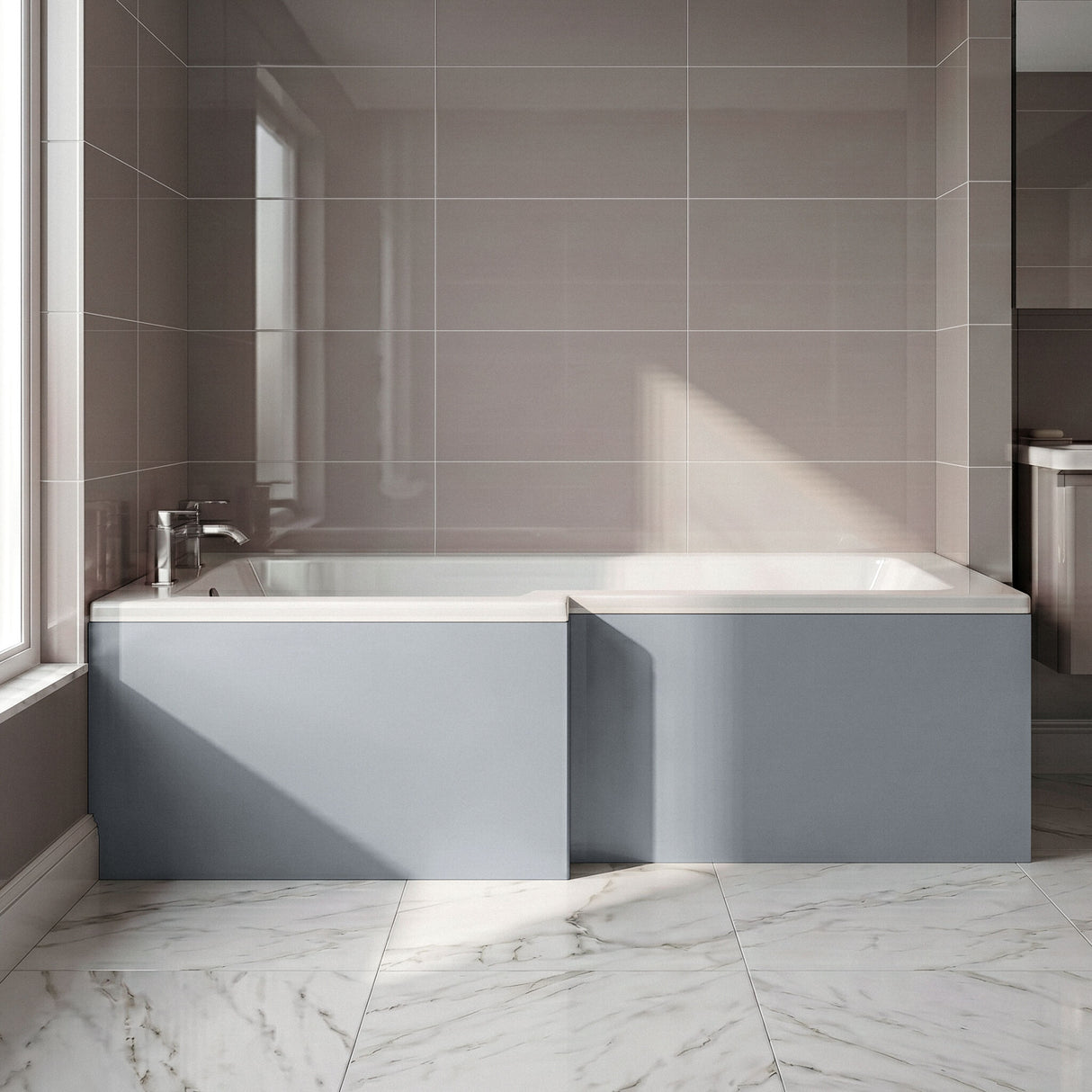 [BBPA273] Chartley 1700mm Square Bath Front Panel - Choice of Colour - Silo