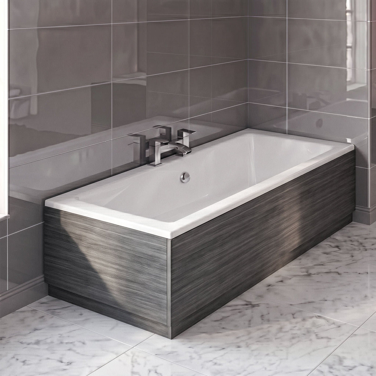 [BBPA513] Straight Bath End Panel with Plinth - Choice of Size and Colour - Silo