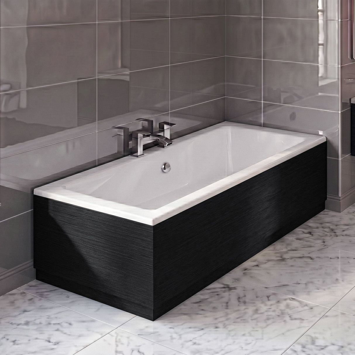 [BBPA613] Straight Bath End Panel with Plinth - Choice of Size and Colour - Silo