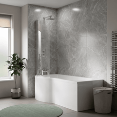 [BBPB1585L] Balterley Modern P Shape Left Hand Shower Bath Tub with Leg Set - Lifestyle 2