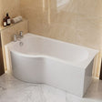 [BBPB1685L] Balterley Modern P Shape Left Hand Shower Bath Tub with Leg Set - Silo