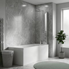 [BBPB1685R] Balterley Modern P Shape Left Hand Shower Bath Tub with Leg Set - Lifestyle 2