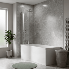 [BBPB202] Contemporary P Shaped Acrylic Bath Panel - Lifestyle 1